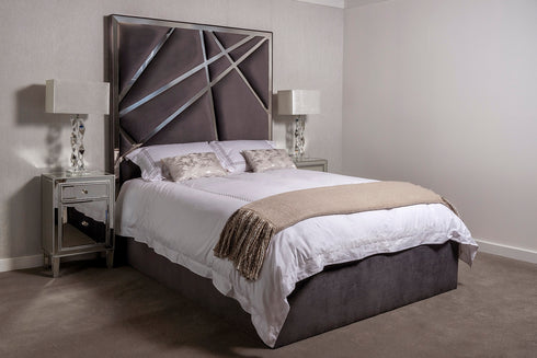 Oliver & Sons The Shard Metal Bed Frame Chrome